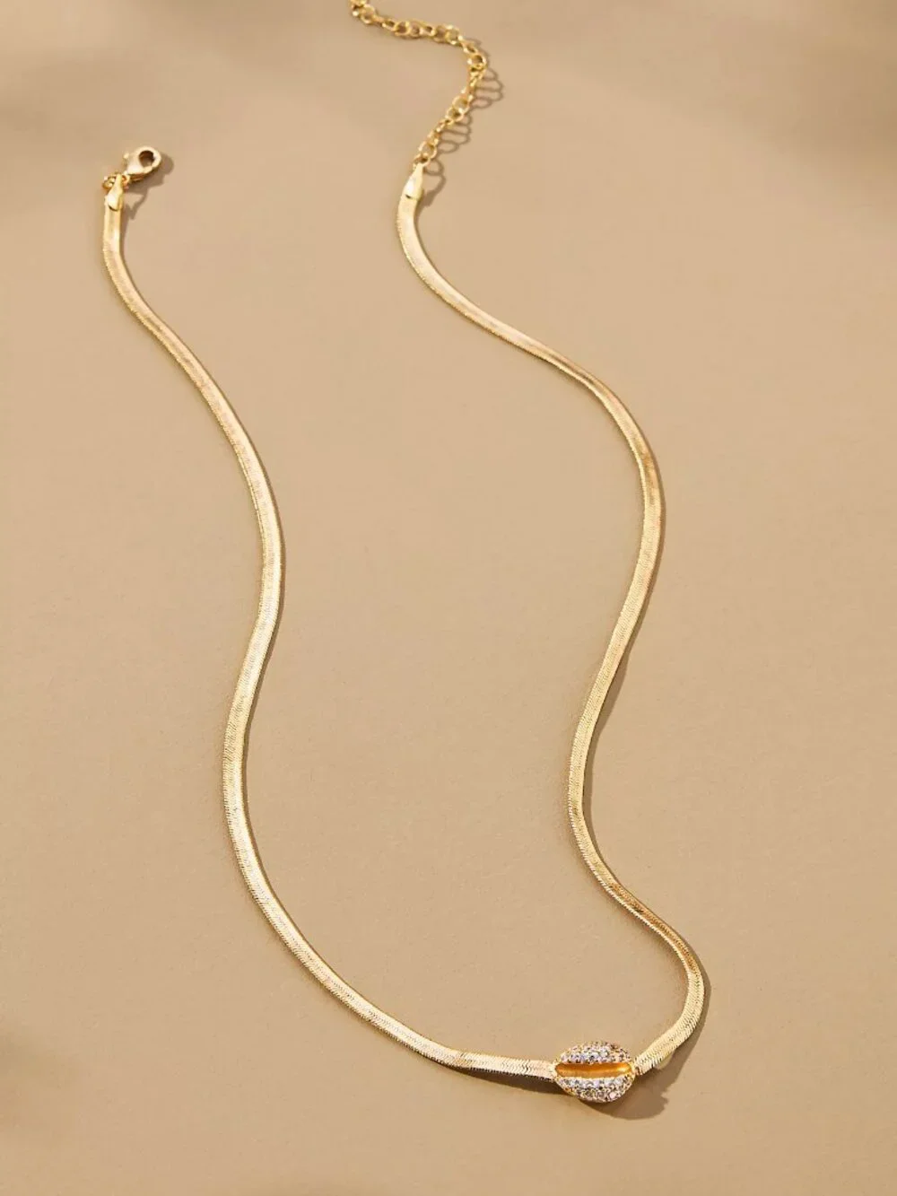 Anthropologie Herringbone Cowrie Shell Necklace - NEW